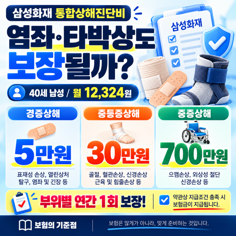 삼성화재 통합상해진단비, 염좌·타박상부터 중증상해까지 어떻게 보장될까?
