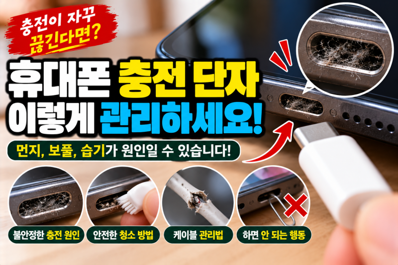 휴대폰 충전이 자꾸 끊긴다면? 충전 단자 청소 전 꼭 알아야 할 것