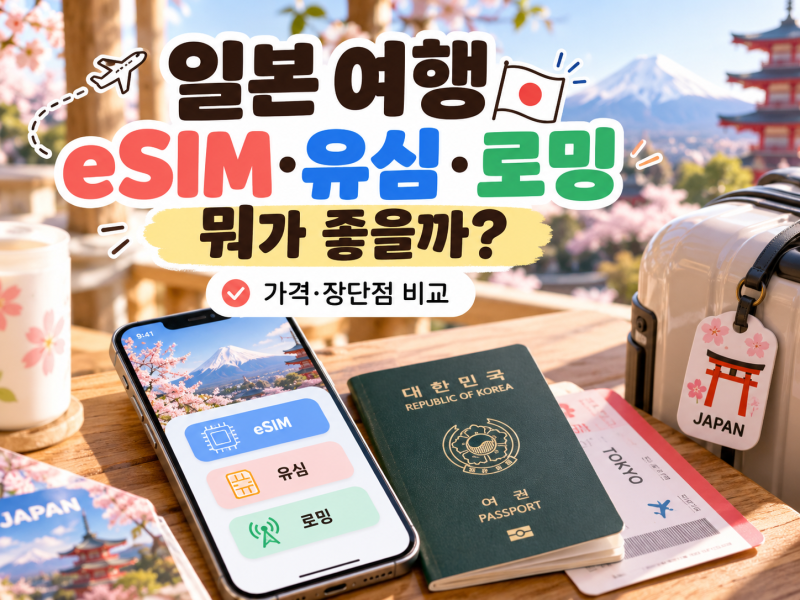 일본 여행 eSIM·유심·로밍 뭐가 좋을까? 가격·장단점 비교