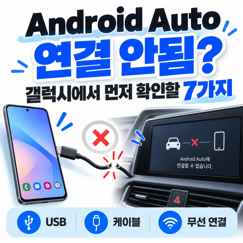 Android Auto 연결 안됨, 갤럭시에서 먼저 확인할 7가지 해결 방법