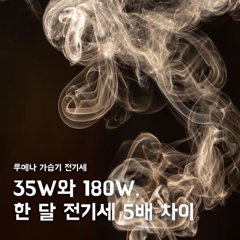 루메나 가습기, 한 달 전기세 1천원과 5천원 차이
