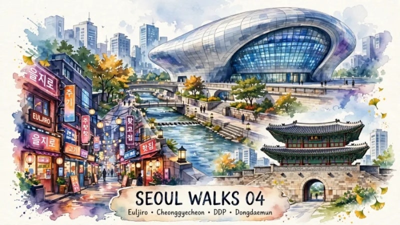 [서울 걷기 4편] 을지로 청계천 DDP 동대문 - 레트로와 미래를 걷는 3.2km