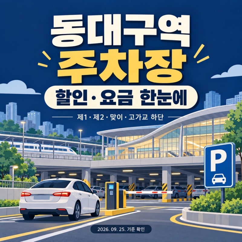 동대구역 주차장 할인 총정리, 제1·제2주차장·맞이주차장·공영유료주차장 비교