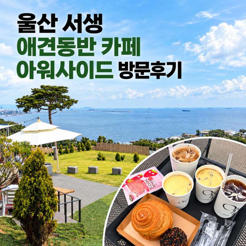 울산 서생 애견동반 카페 아워사이드 오션뷰 카페 방문후기