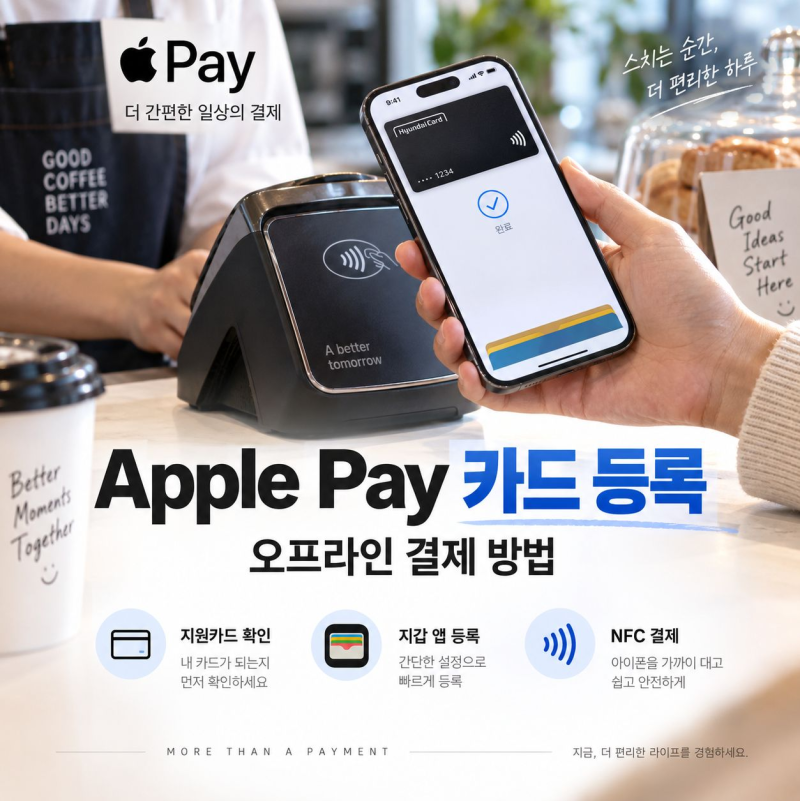 Apple Pay 카드 등록하고 오프라인 매장에서 결제하는 방법