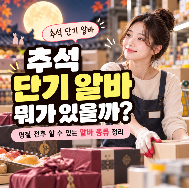 추석 단기 알바 뭐가 있을까? 명절 전후 할 수 있는 알바 종류 정리