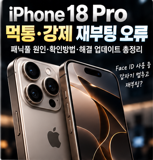 아이폰18 프로 먹통·강제 재부팅 오류｜패닉풀 원인·확인방법·해결 업데이트 총정리