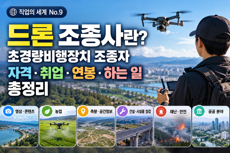 직업의 세계 No.9｜드론 조종사란? 초경량비행장치 조종자 자격·취업·연봉·하는 일 총정리