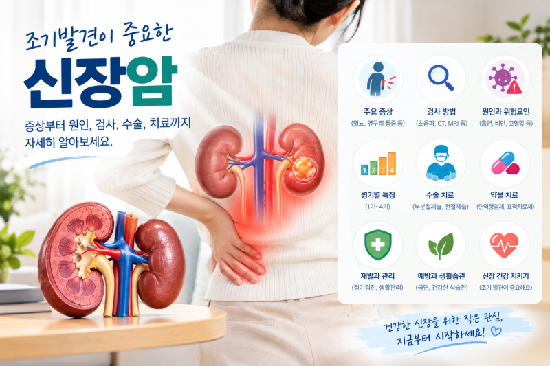 신장암이란? 증상부터 원인·검사·수술·치료까지 자세히 알아보기