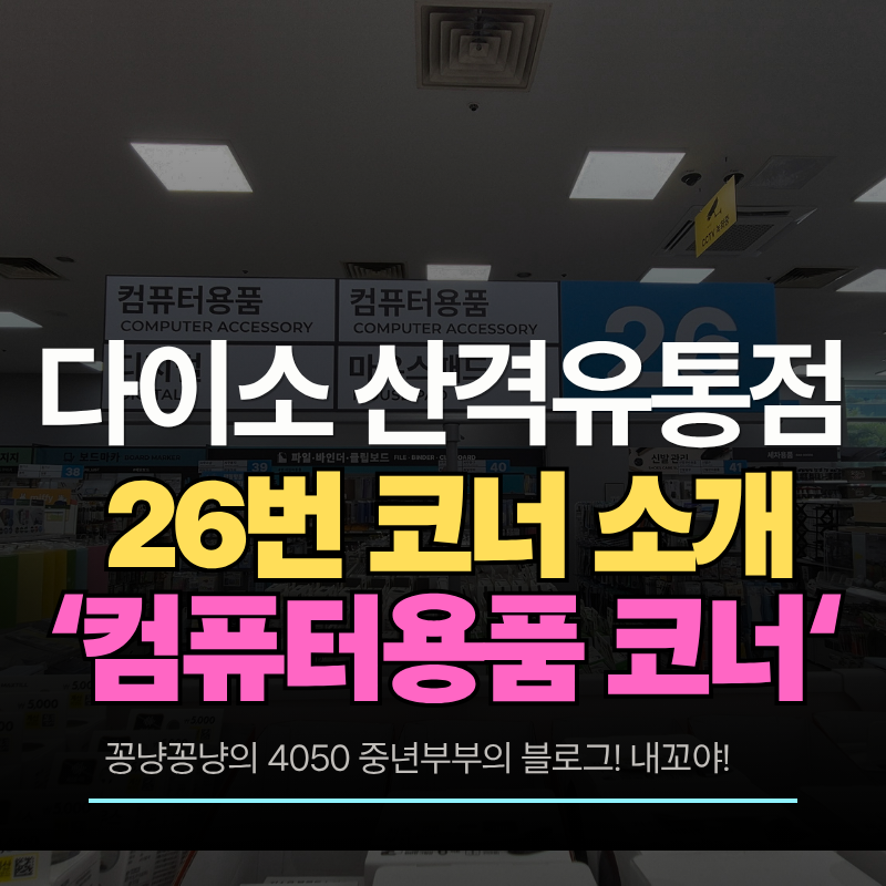 다이소 마우스 패드 hdmi케이블 등이 진열된 26번 코너