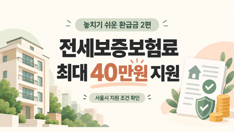서울 전세보증금 반환보증 보증료 지원｜최대 40만원, 나도 신청할 수 있을까?