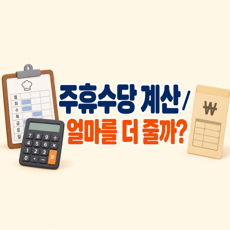 주휴수당 계산법, 알바 일주일·한달 금액은 어떻게 계산할까?