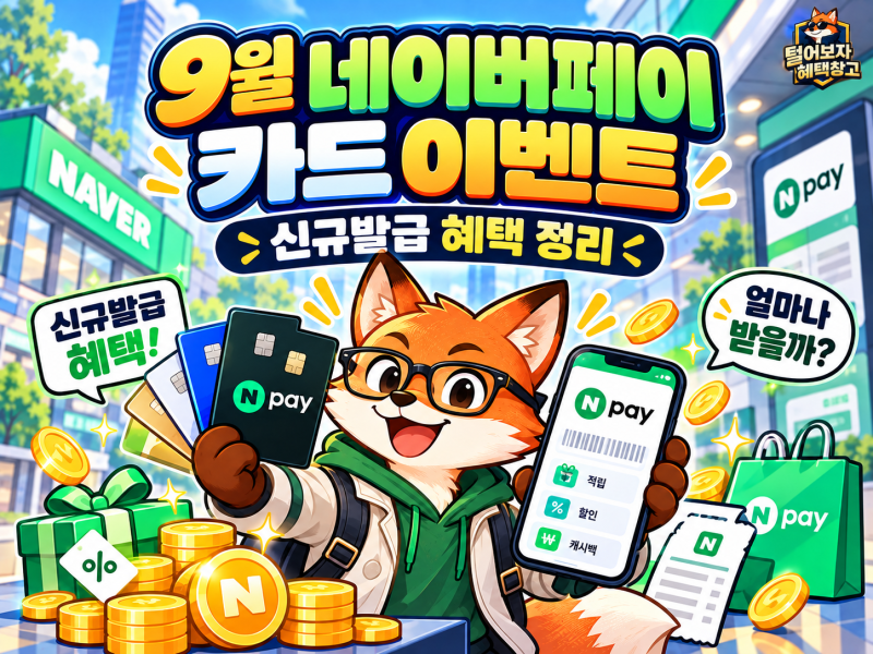 9월 네이버페이 카드 이벤트 정리, 신규발급 혜택 얼마나 받을까