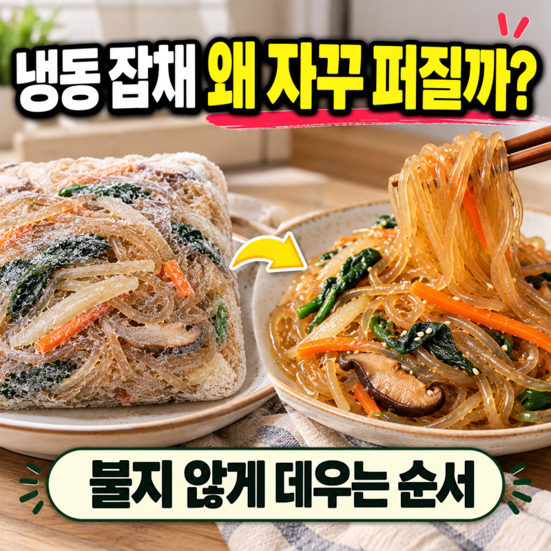 냉동 잡채 데우는 법, 불지 않게 데우려면 이렇게