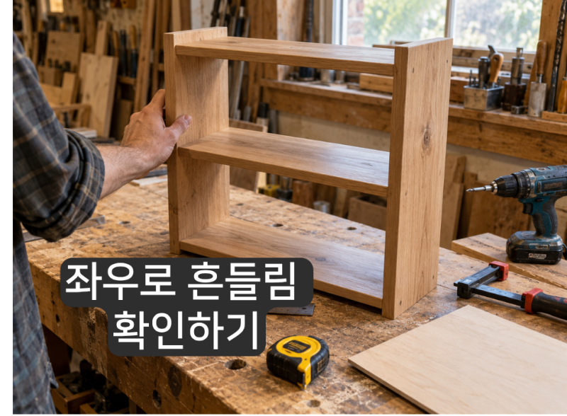 [100일 목공 DIY #44] 원목 선반이 흔들리는 이유는? 뒷판과 보강대로 뒤틀림 잡는 방법