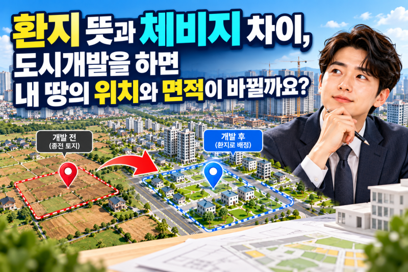 환지 뜻과 체비지 차이, 도시개발을 하면 내 땅의 위치와 면적이 바뀔까요?