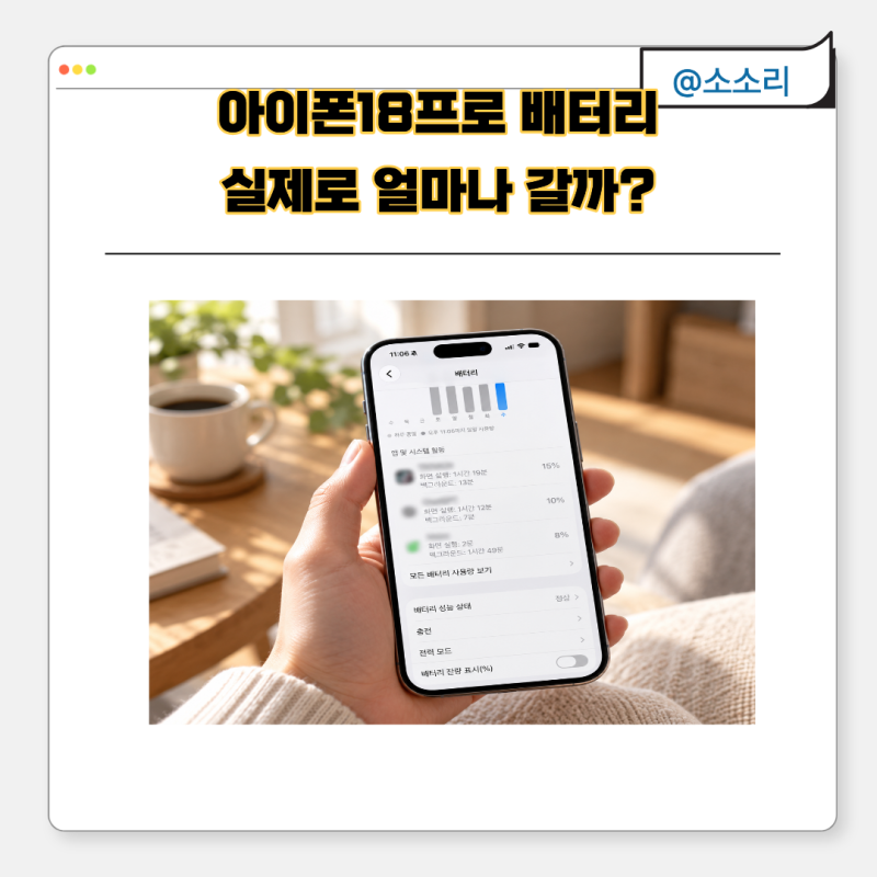 아이폰18프로 배터리 오래 쓰는법｜15프로에서 2시간 촬영 후 꺼졌던 제가 써보니