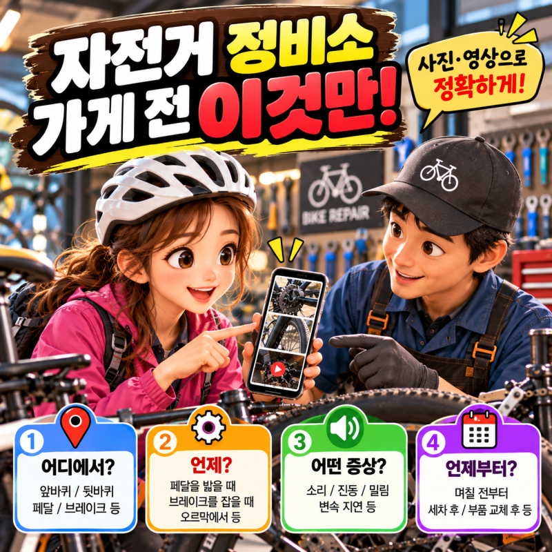 자전거 정비소 가기 전 증상 설명하는 법｜사진·소리·발생 상황 기록하기