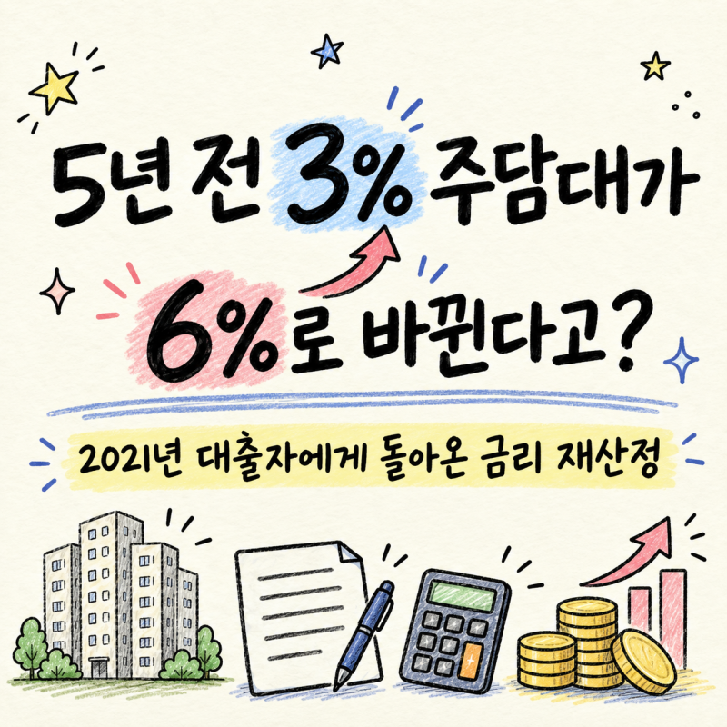 5년 전 3% 주담대가 6%로 바뀐다고? 2021년 대출자에게 돌아온 금리 재산정