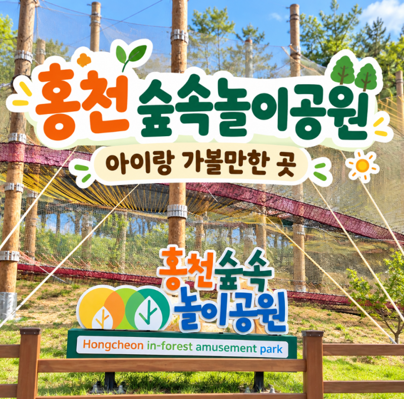 홍천 아이랑 가볼만한 곳, 홍천숲속놀이공원 네트어드벤처 무료 이용 후기! [원래 유료에요!]