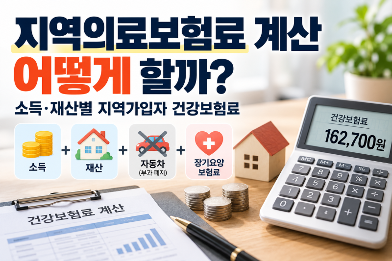 지역의료보험료 계산 어떻게 할까?｜소득·재산별 지역가입자 건강보험료