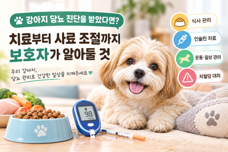 강아지 당뇨 진단을 받았다면? 치료부터 사료 조절까지 보호자가 알아둘 것