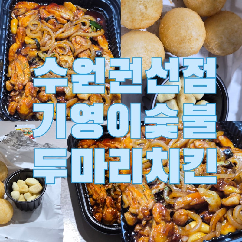 기영이 숯불 두마리치킨|돼지껍데기 누들 양념 숯불 치킨 후기