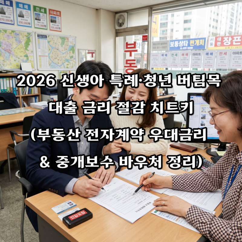 2026 신생아 특례·청년 버팀목 대출 금리 절감 치트키(부동산 전자계약 우대금리 & 중개보수 ....