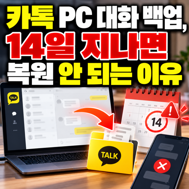 카톡 PC 대화 백업, 14일 지나면 복원 안 되는 이유