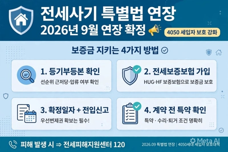 [2026년 9월 긴급] 전세사기 특별법 2년 연장 확정! 4050 보증금 2억 지키는 3가지 안전장치
