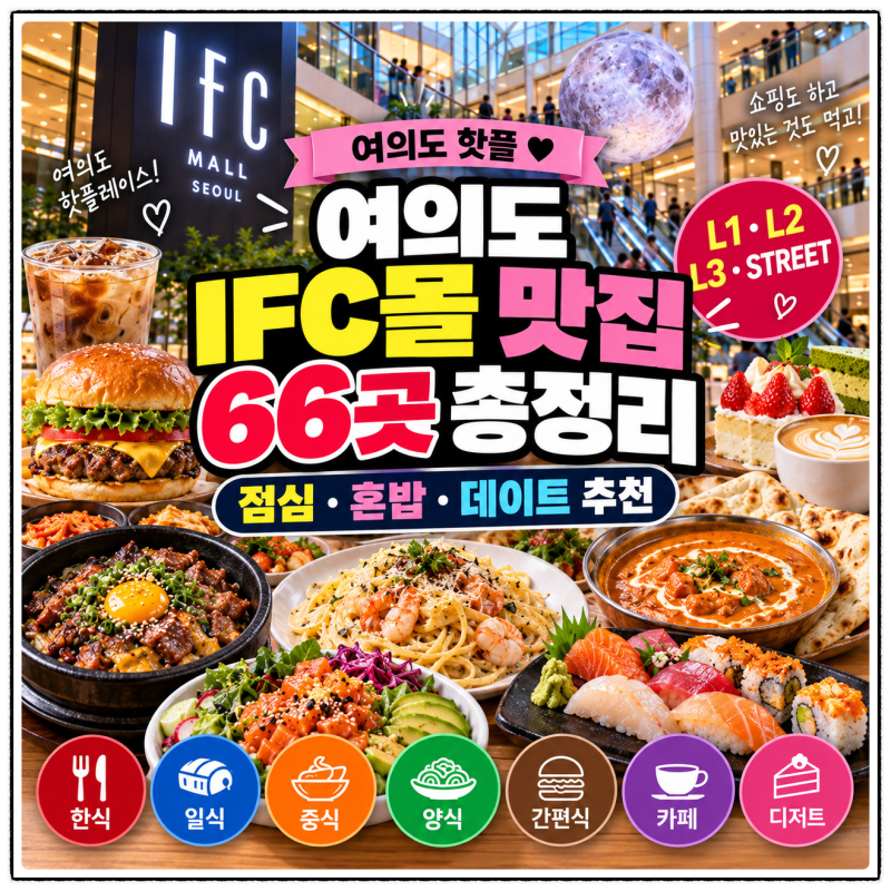 여의도 IFC몰 맛집 & 카페 66곳 총정리｜층별 맛집·카페·혼밥·데이트 추천