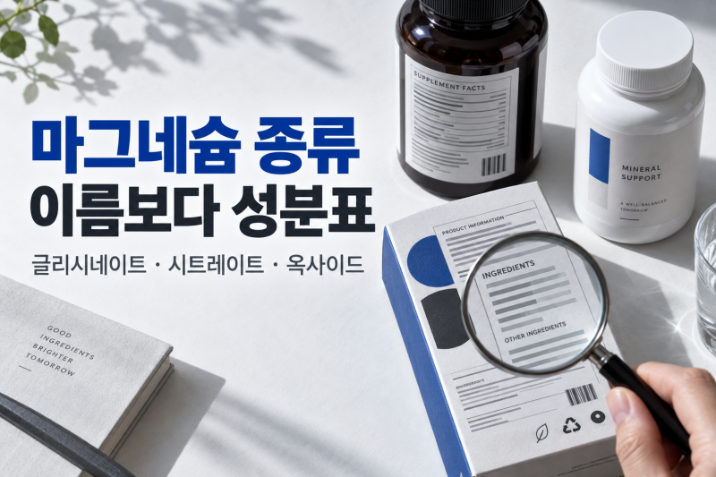 마그네슘 종류, 글리시네이트가 무조건 좋을까?라벨부터 비교하세요