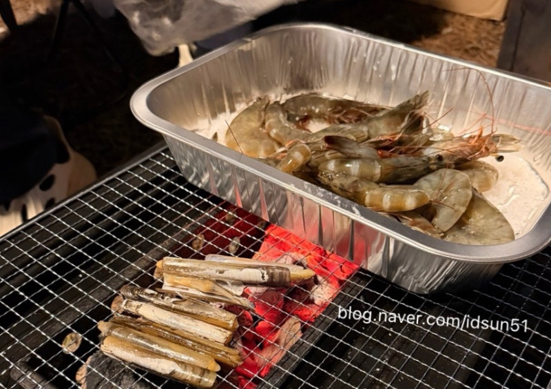 몽산포어촌계 수산시장 회 생새우 대맛조개 실상황 및 가격