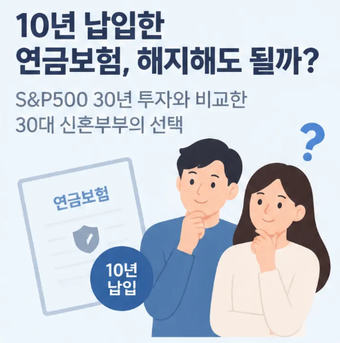 10년 납입한 연금보험 해지해도 될까? S&P500 30년 투자와 비교한 30대 신혼부부의 선택