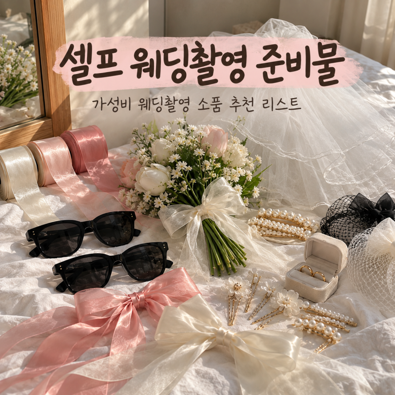 셀프 웨딩촬영 준비물 가성비 소품 추천 직접 준비해본 리스트