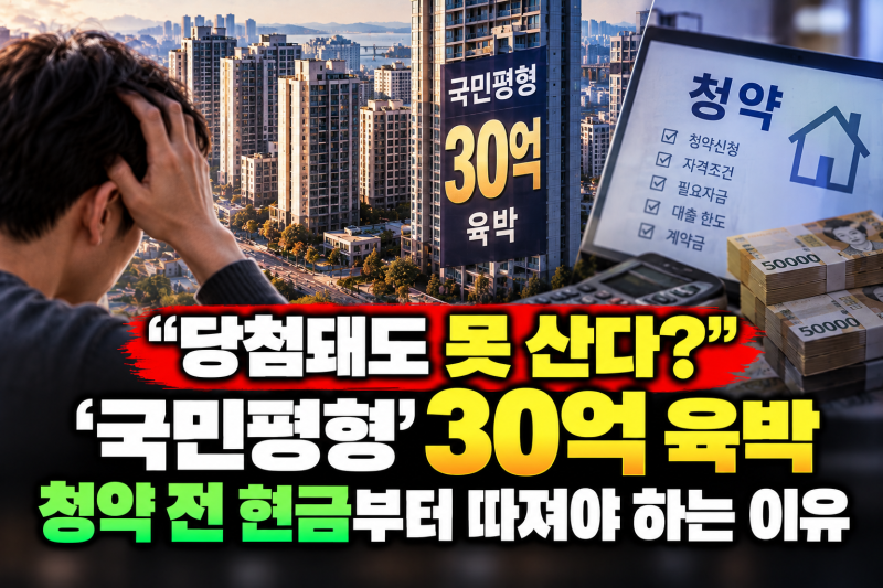“당첨돼도 못 산다?”…‘국민평형’ 30억 육박, 청약 전 현금부터 따져야 하는 이유(+중도....