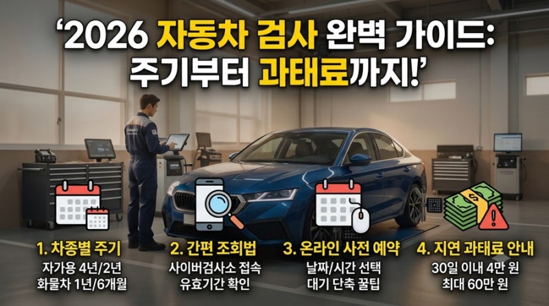 "깜빡하면 과태료 60만 원?" 자동차 검사 주기·조회 방법 완벽 가이드