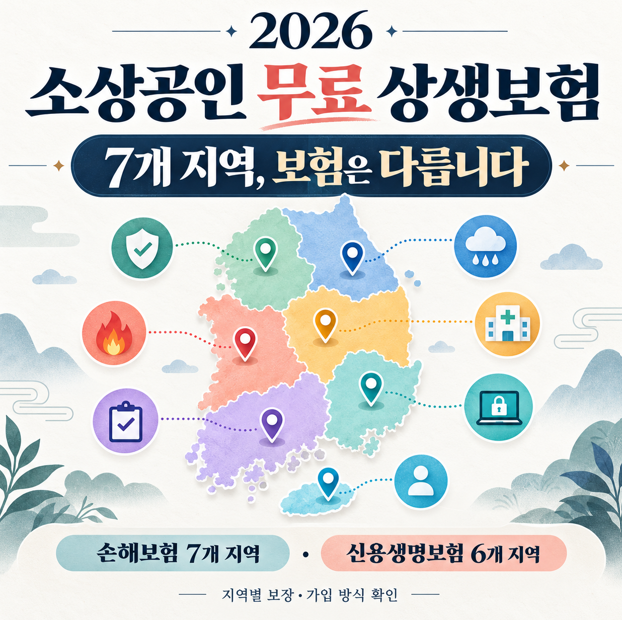 2026 소상공인 무료 상생보험, 7개 지역별 보장과 가입 방법
