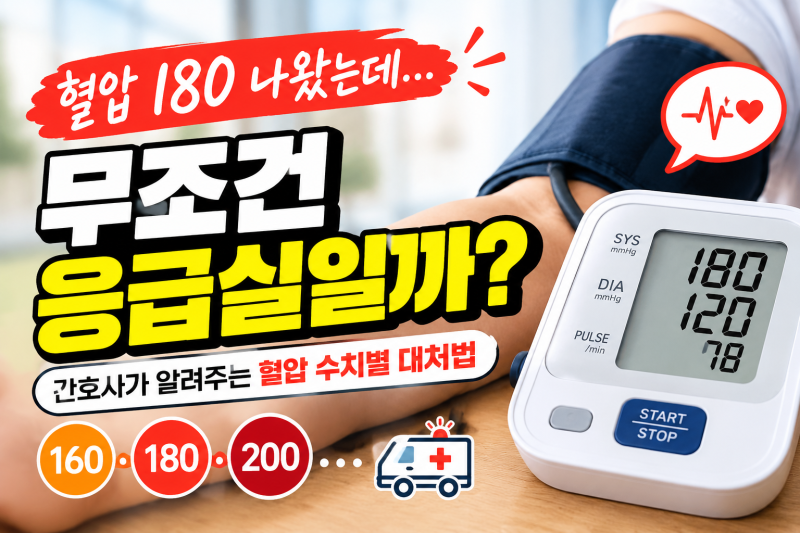 혈압 160·180·200이면 응급실 가야 할까? 간호사가 알려주는 혈압 수치별 대처법