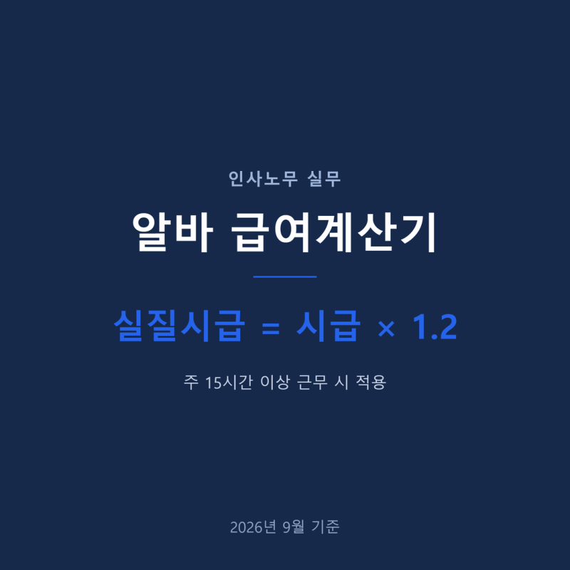알바 급여계산기, 내 시급 넣고 주휴수당까지 계산하는 법(2026)