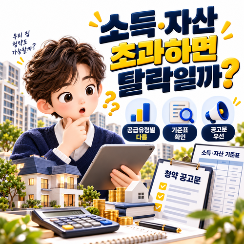 청약에서 소득·자산 기준 초과하면 바로 탈락할까? 계산 기준 쉽게 보기