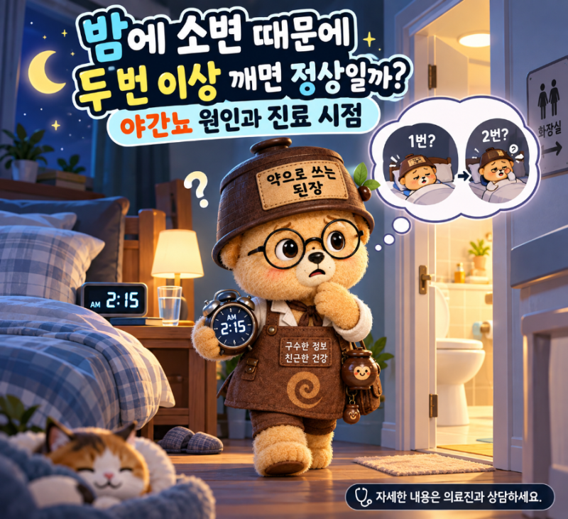 밤에 소변 때문에 두 번 이상 깨면 정상일까? 야간뇨 원인과 진료 시점