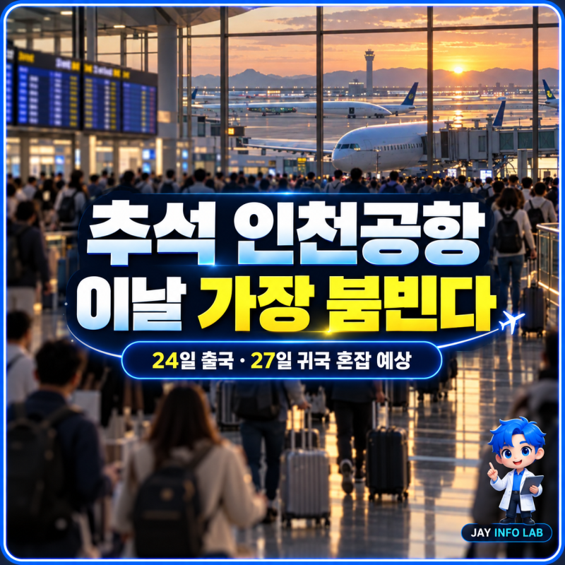 추석 인천공항 언제 가장 붐빌까?｜24일 출국·27일 귀국 혼잡 예상