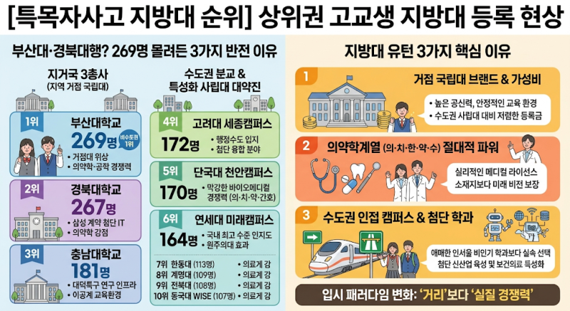 [특목자사고 지방대 순위] 인서울 버리고 부산대·경북대행? 269명 몰려든 3가지 반전 이유