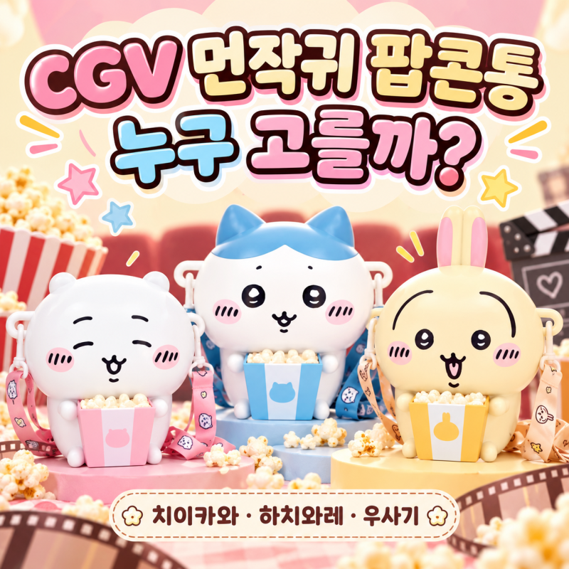 CGV 먼작귀 팝콘통 나온다니, 치이카와·하치와레·우사기 중 누구 고를까?