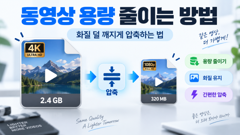 동영상 용량 줄이는 방법｜화질 덜 깨지게 압축하는 법