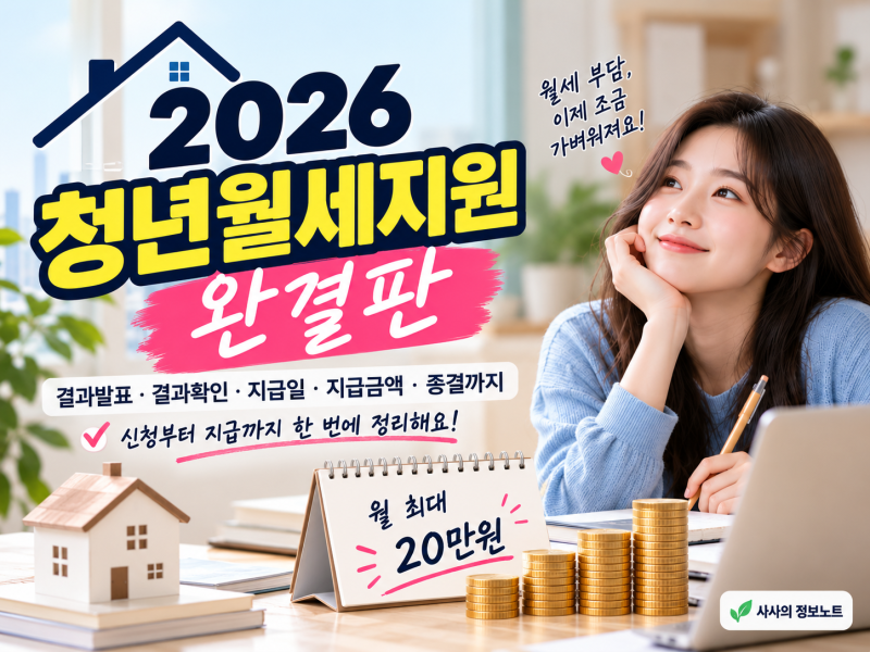 2026 청년 월세 지원 완결판｜결과 발표·결과 확인부터 지급일, 지급금액, 종결까지