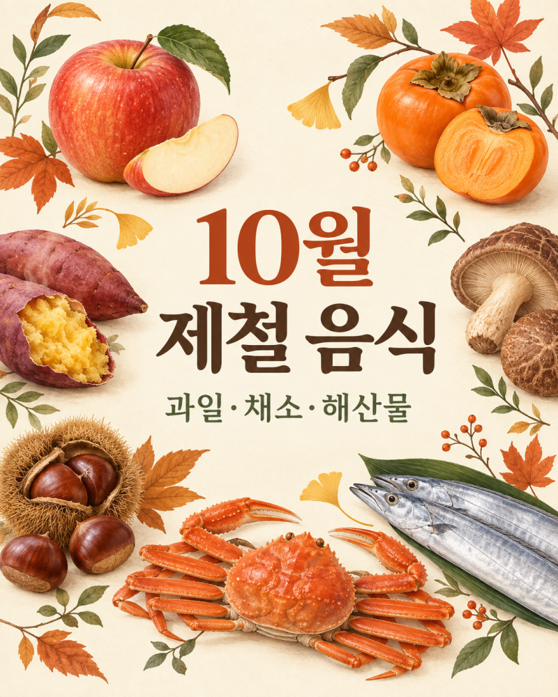 10월 제철 음식 총정리, 과일,채소,해산물 종류 뭐가 있을까?
