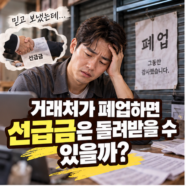 거래처가 폐업하면 선지급한 대금을 돌려받을 수 있을까?