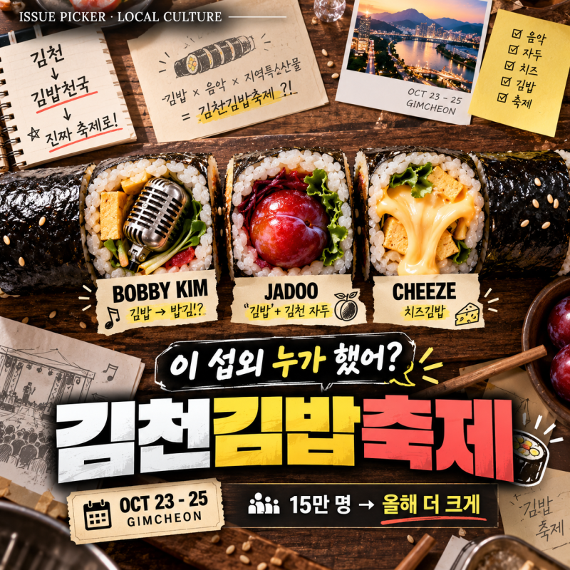 바비킴·자두·치즈가 김밥축제에?｜김천은 어떻게 ‘김밥 하나’로 전국구 축제를 만들었나